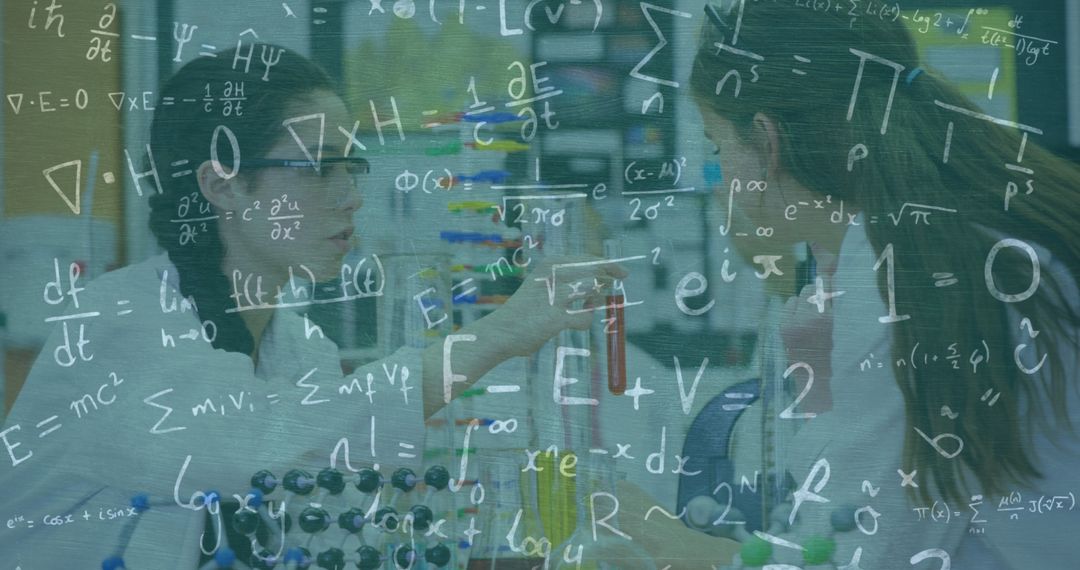 Schoolgirls Learning Science with Mathematical Overlays