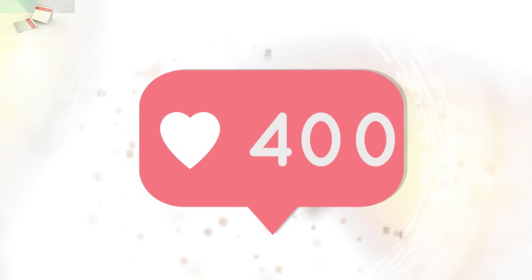 Heart Icon with 400 Likes Symbolizing Social Media Engagement