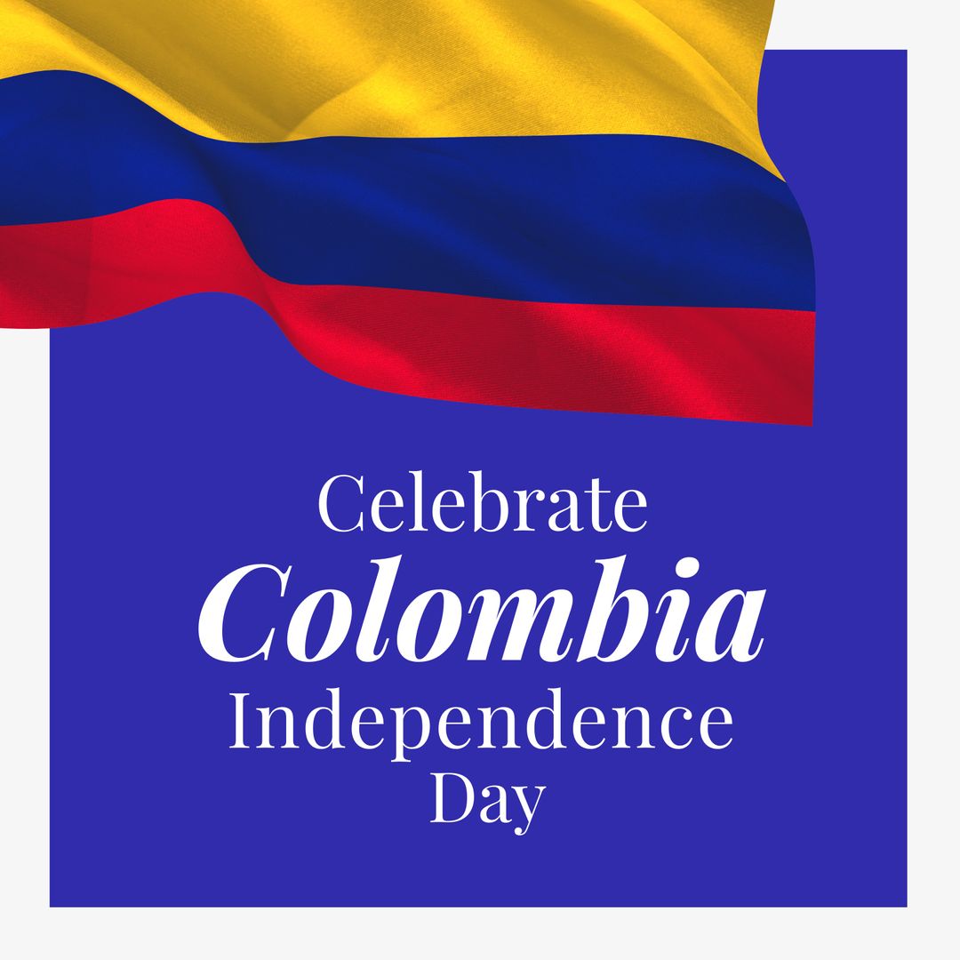 Colombia Independence Day Celebration with Flag and Text - Download Free Stock Templates Pikwizard.com