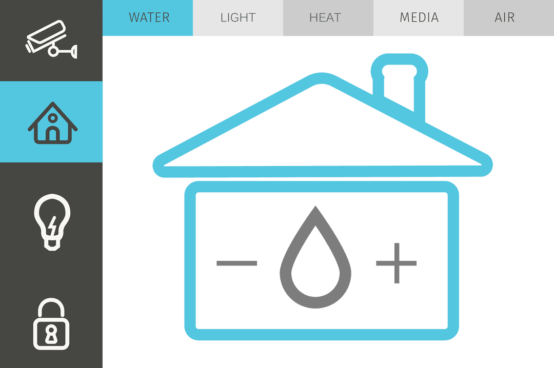 Transparent Home Automation Interface on Layered Background