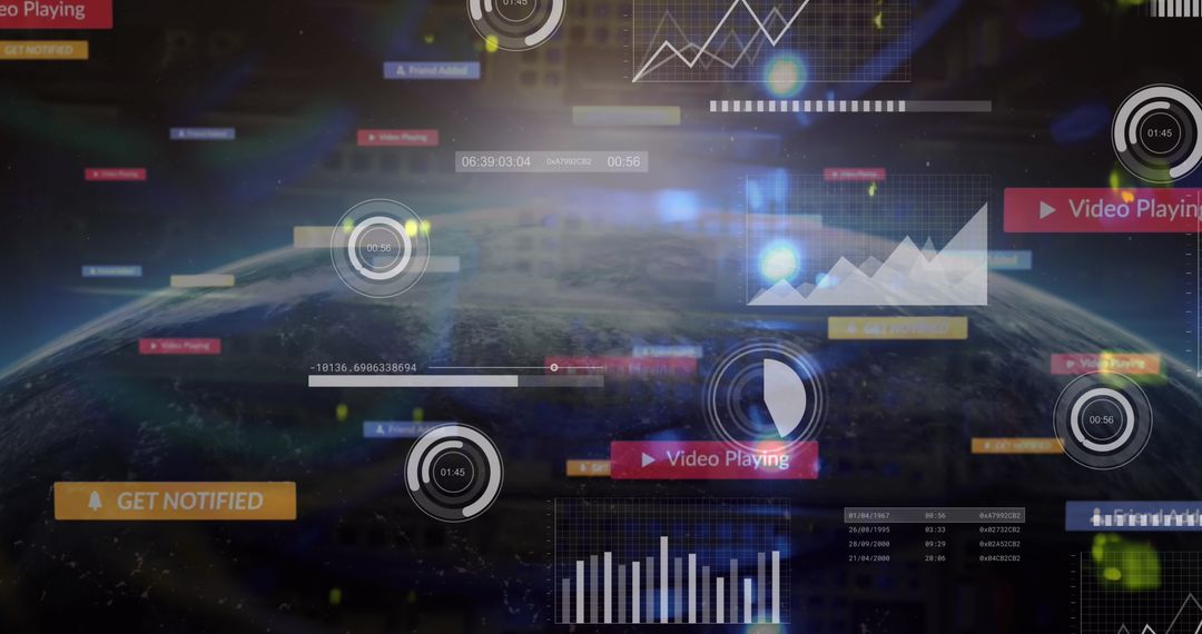 Futuristic Orbital Dashboard Interface with Analytics