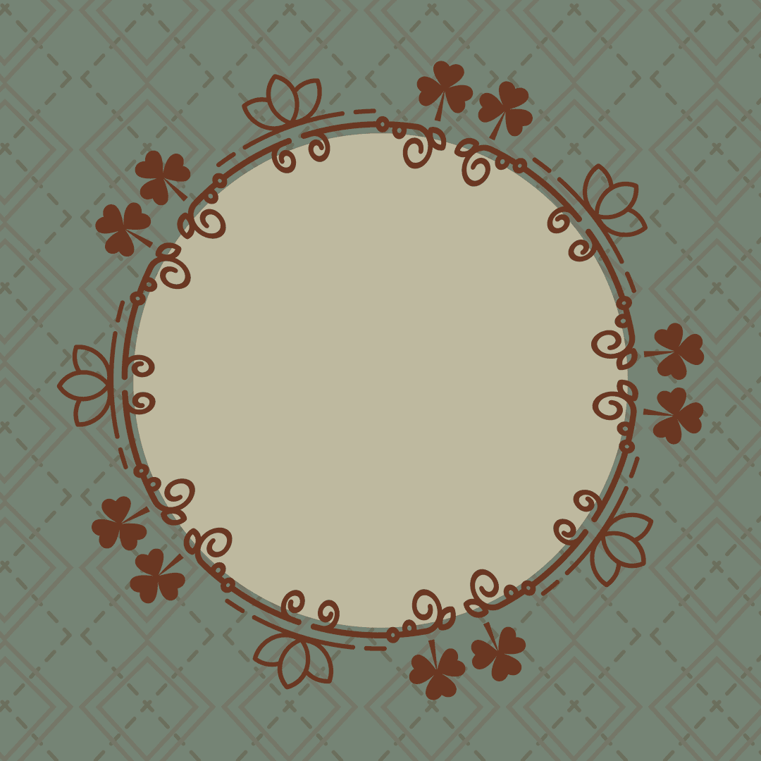 Abstract Floral Circular Frame on Transparent Background Vector