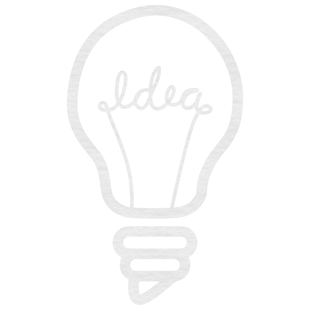 Transparent Light Bulb with 'Idea' Text Drawing in Aesthetic Style