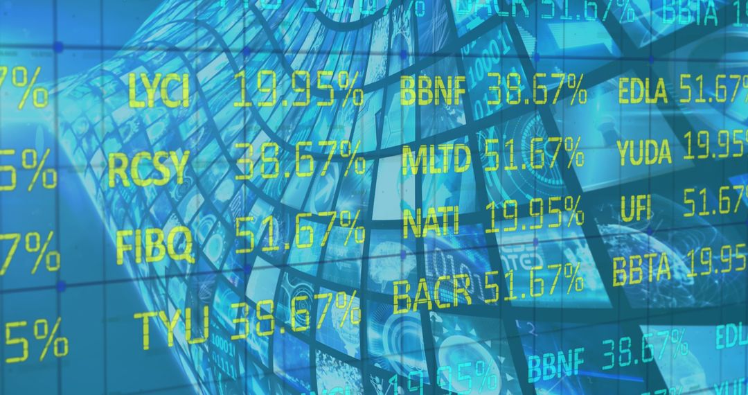 Stock Market Interface with Dynamic Digital Displays