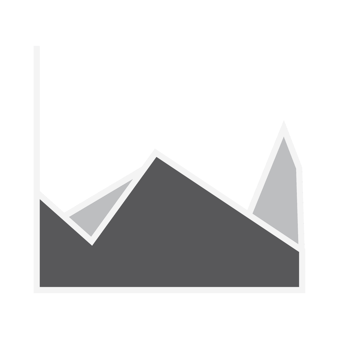 Grey Area Chart on Transparent Background for Data Presentations