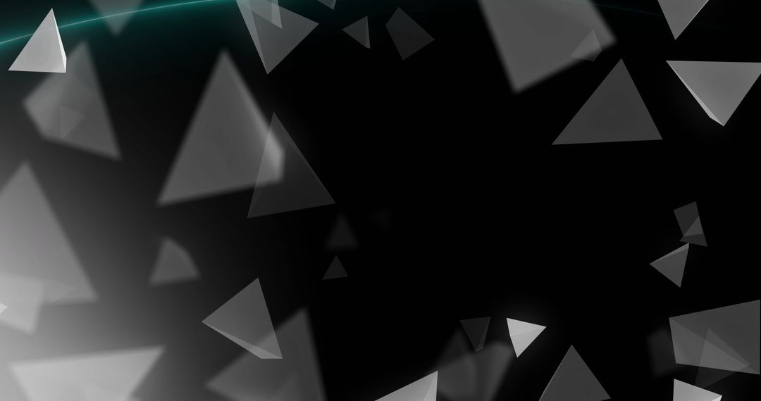 Abstract Geometric Shapes Floating over Dark Background