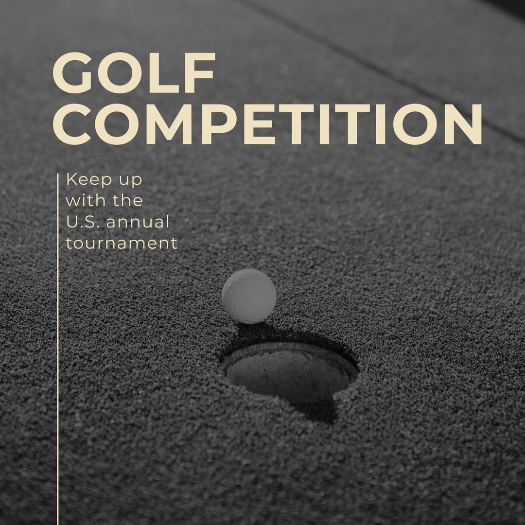 Golf Competition Promotion with Golf Ball Near Hole on Green - Download Free Stock Templates Pikwizard.com