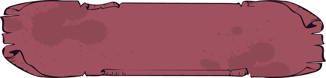 Vintage Maroon Scroll with Rolled Scenic Ends, Transparent Background