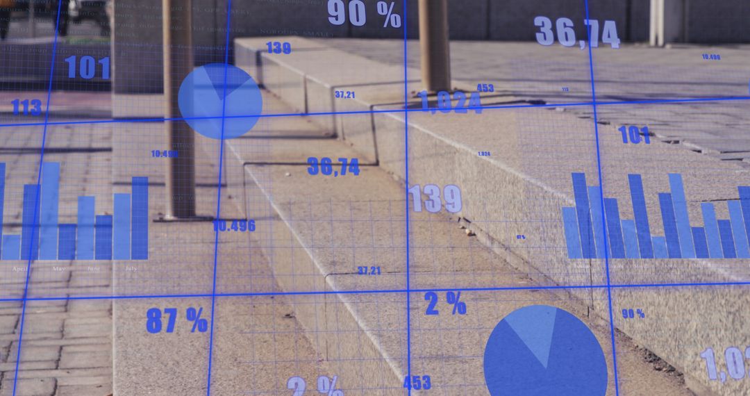 Financial Data Visualization Overlay in Urban Environment