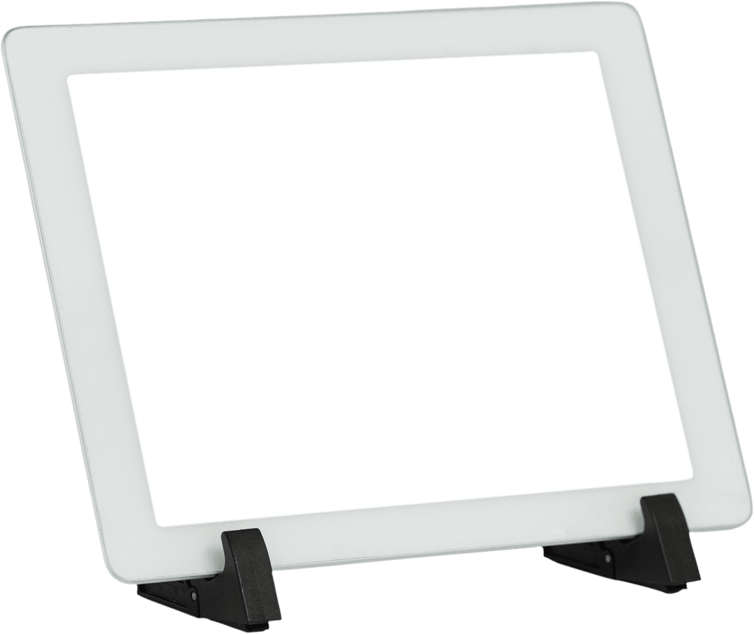 Transparent Digital Tablet Stand Display Isolated White