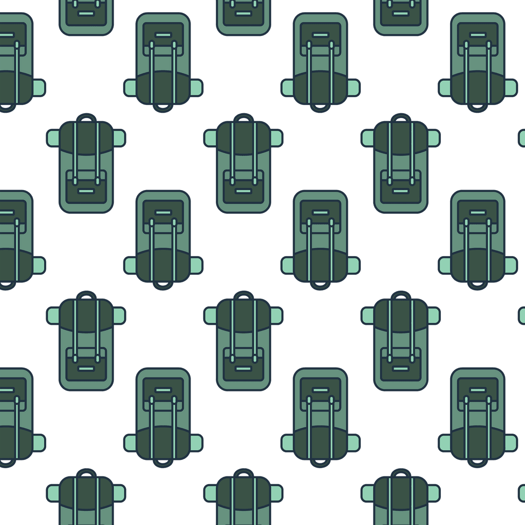 Seamless Backpack Pattern on Transparent Background