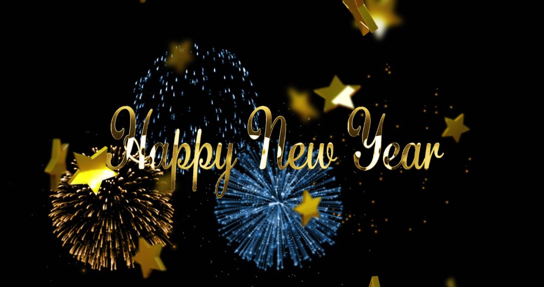 Happy New Year Fireworks with Stars