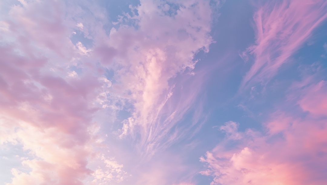 Colorful Dawn Sky with Ethereal Pastel Cloudscape