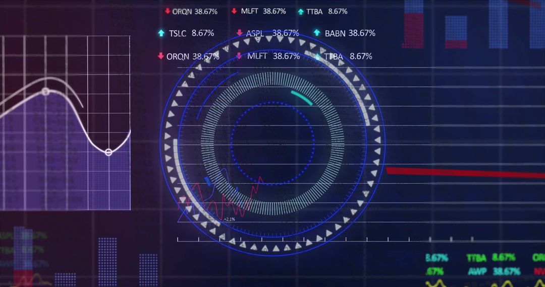 Futuristic Digital Financial Data and Analytics Interface