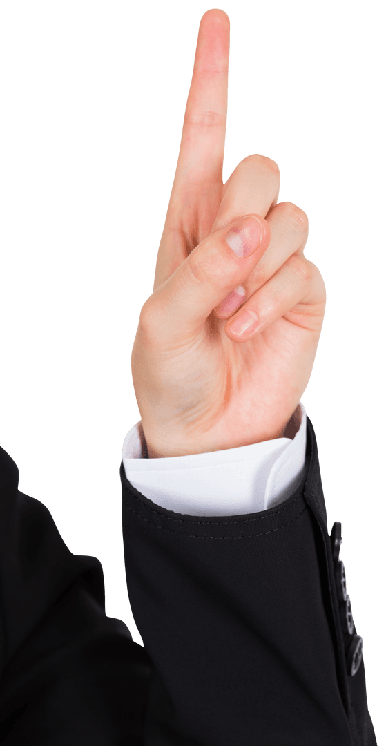 Transparent Pointing Hand Gesture of Businesswoman