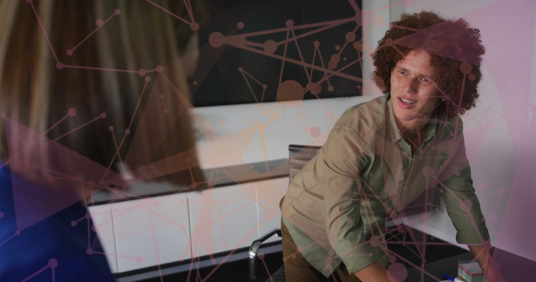 Colleagues Collaborating in Modern Office with Creative Notes