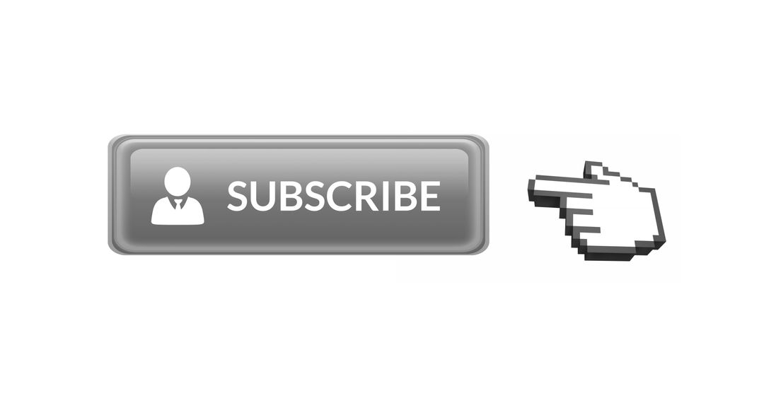 Subscribe Button with Pixelated Cursor Ready to Click