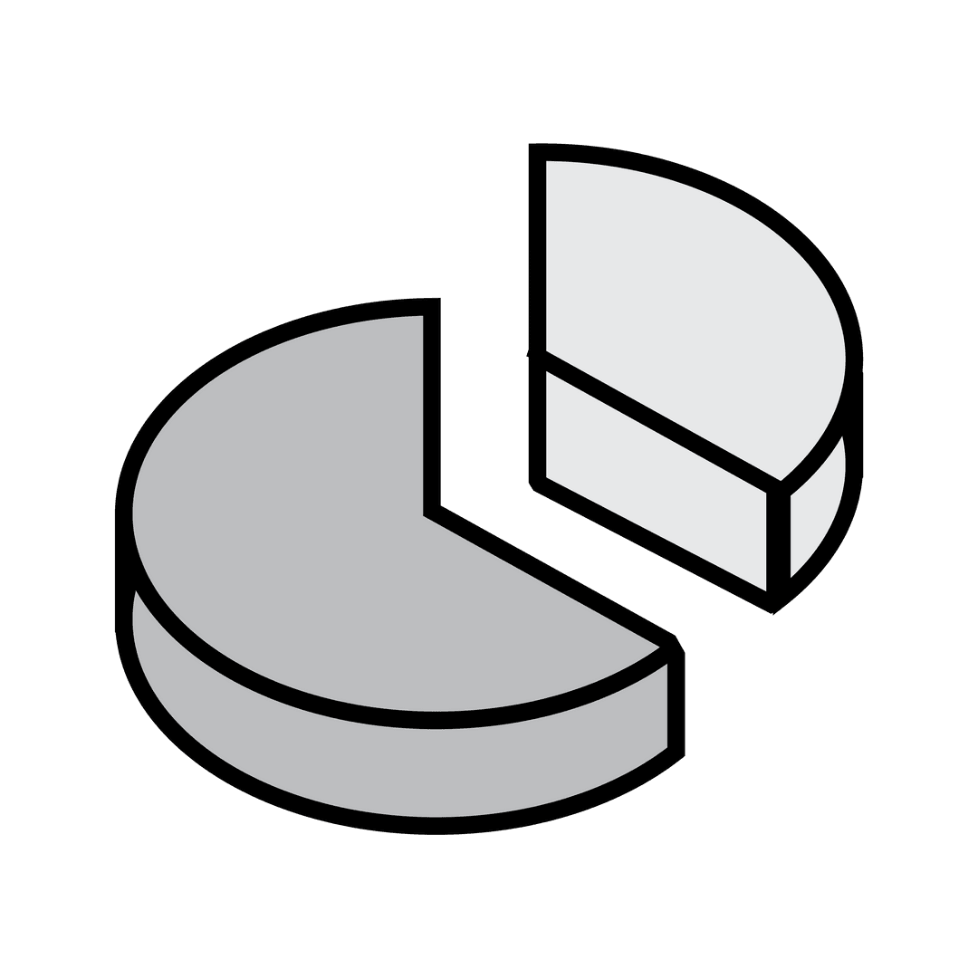 3D Chart Diagram on Transparent Background for Business Use