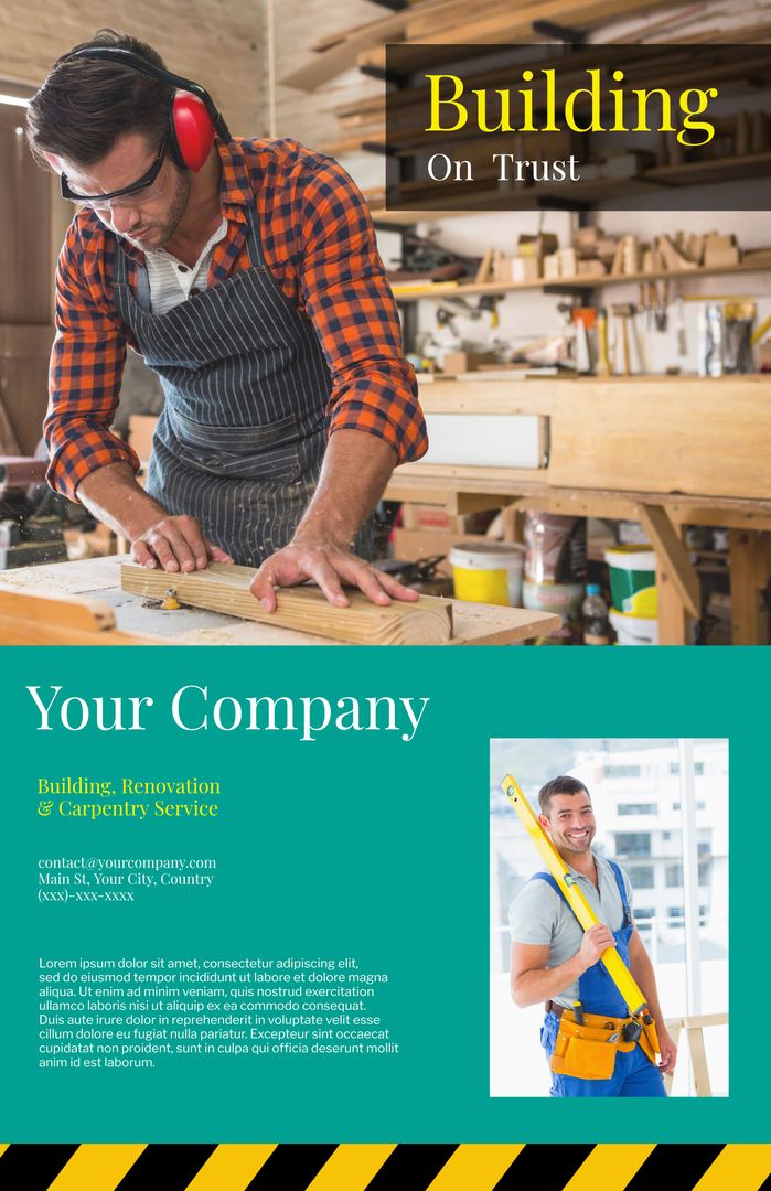 Carpenter Showcasing Skilled Craftsmanship in Workshop Environment