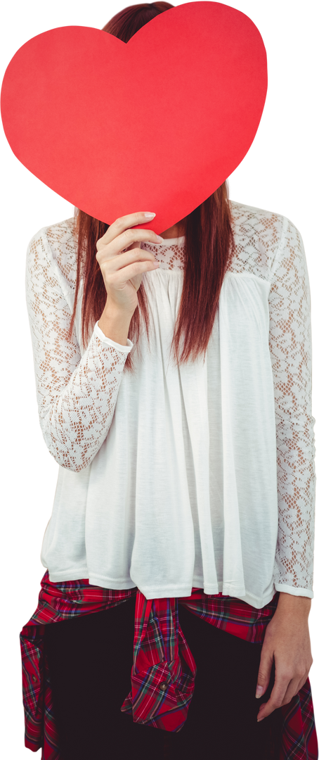 Transparent Woman Holding Large Red Heart Shape - Download Free Stock Images Pikwizard.com