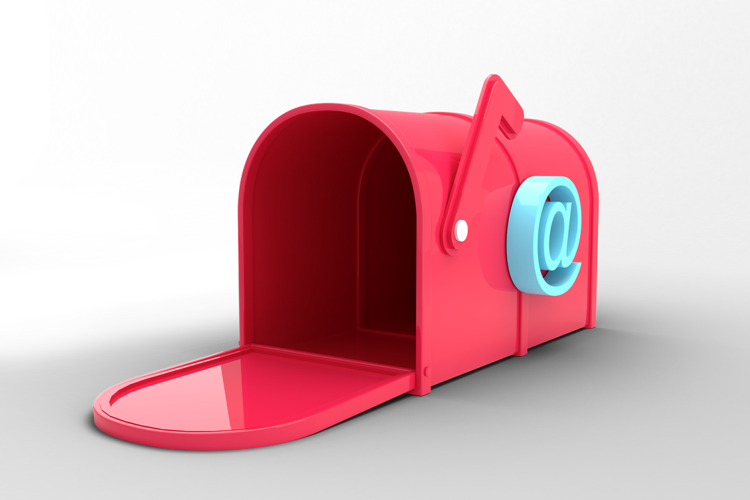 Pink Mailbox with At Sign on Transparent Background for Message Concept - Download Free Stock Images Pikwizard.com