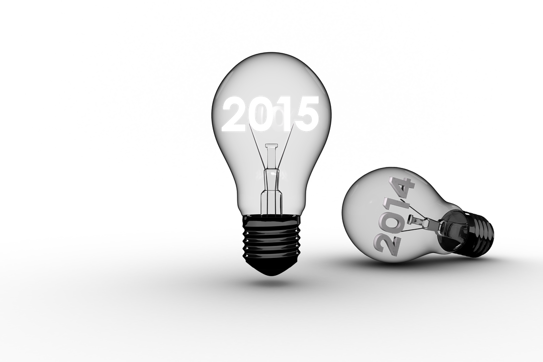 Transparent Light Bulbs with 2015 and 2014 on Transparent Background - Download Free Stock Images Pikwizard.com