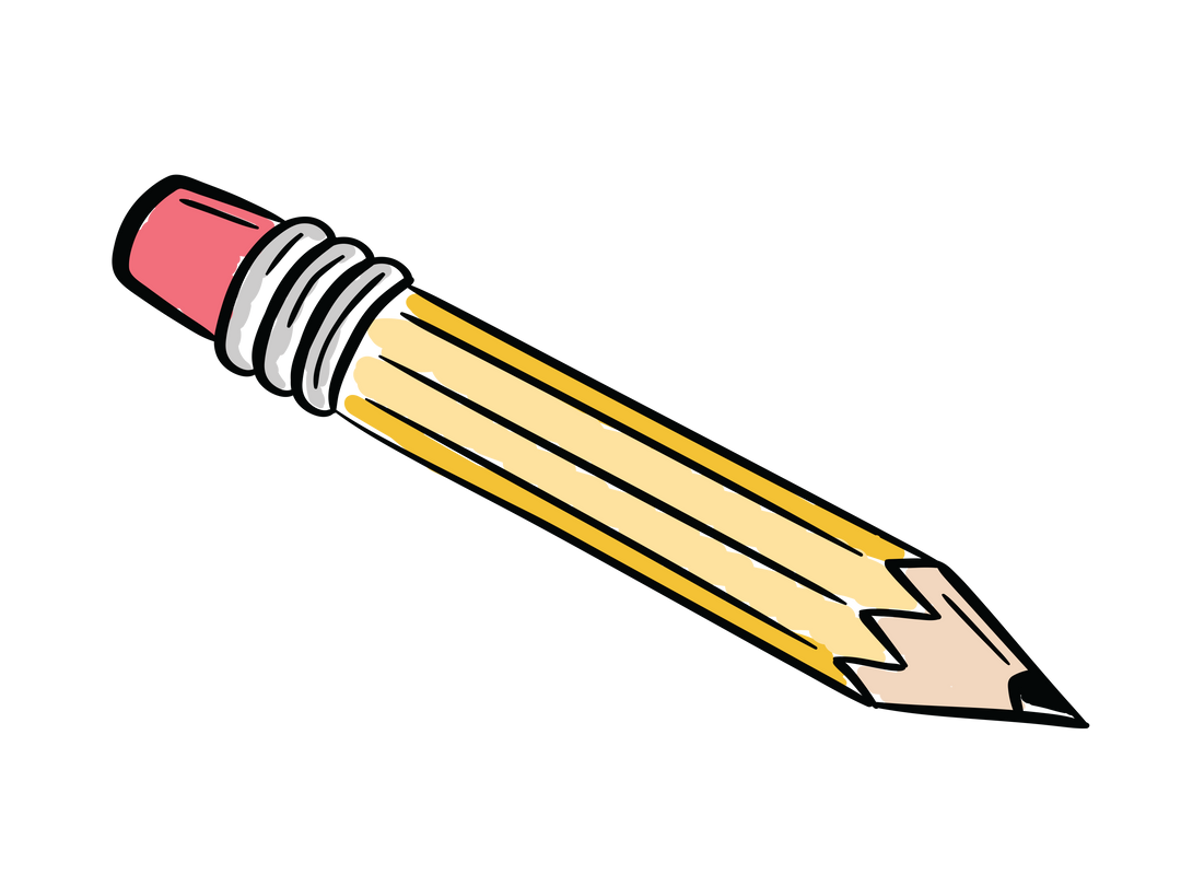 Yellow Pencil Illustration with Eraser on Transparent Background - Download Free Stock Images Pikwizard.com