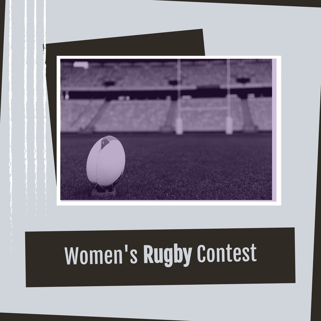 Women's Rugby Contest Announcement with Stadium Background - Download Free Stock Templates Pikwizard.com