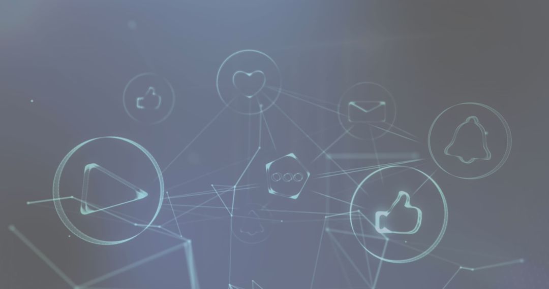 Digital Data Connection Network with Icons