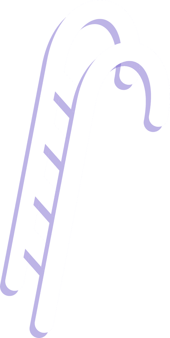 Transparent Ladder Vector with Curved Hooks and Purple Tint