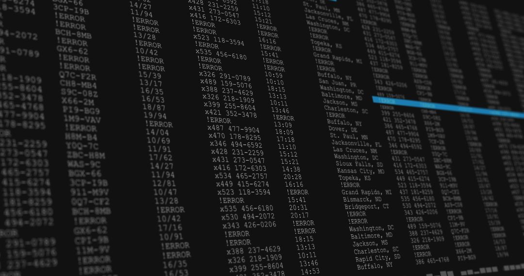 Data Processing on Black and Blue Screen with Digital Components