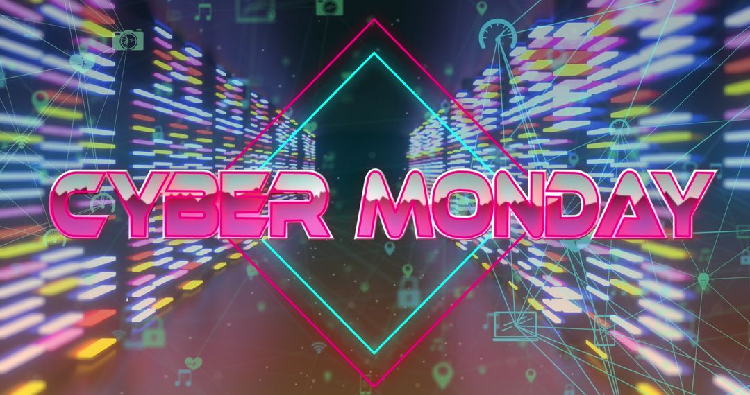 Cyber Monday Glow with Futuristic Digital Graphics