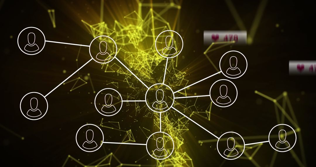 Dynamic Digital Network with Connected User Icons