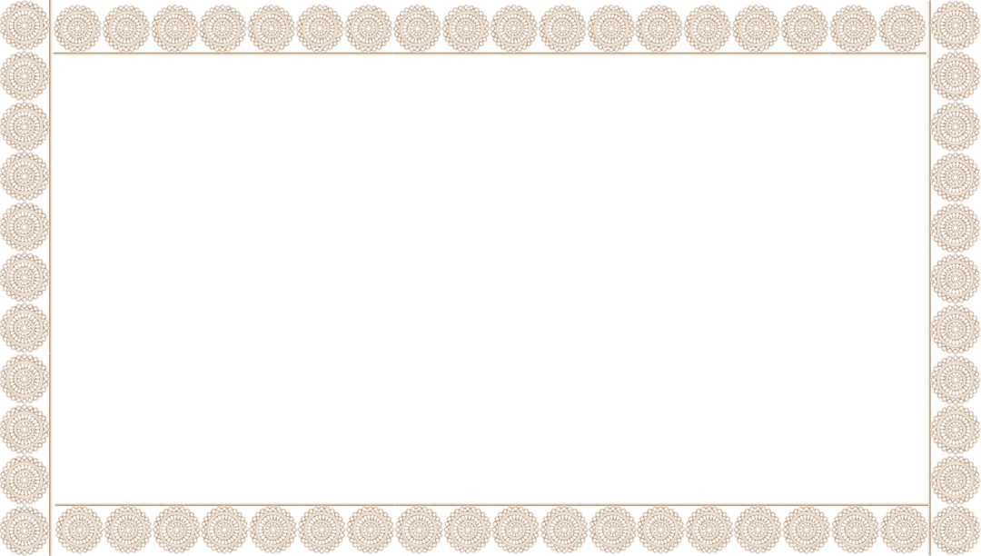 Delicate Flat Lace Frame with Vintage Doily Motifs on Transparent Background