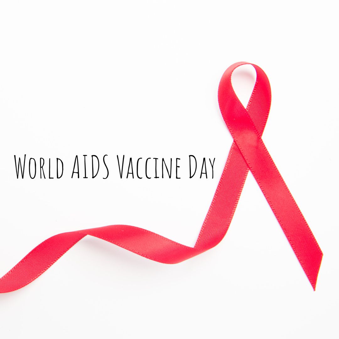 Red Awareness Ribbon Symbolizing Support for World AIDS Vaccine Day