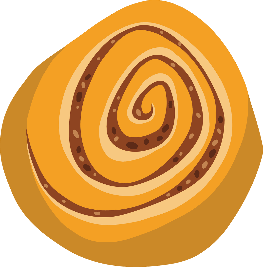 Transparent Spiral Pastry with Raisins and Brown Swirl