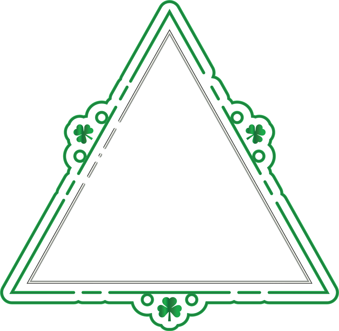 Transparent Green Triangle with Shamrocks for St Patrick's Day