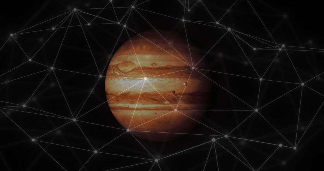 Jupiter Surrounded by Digital Network of Connections