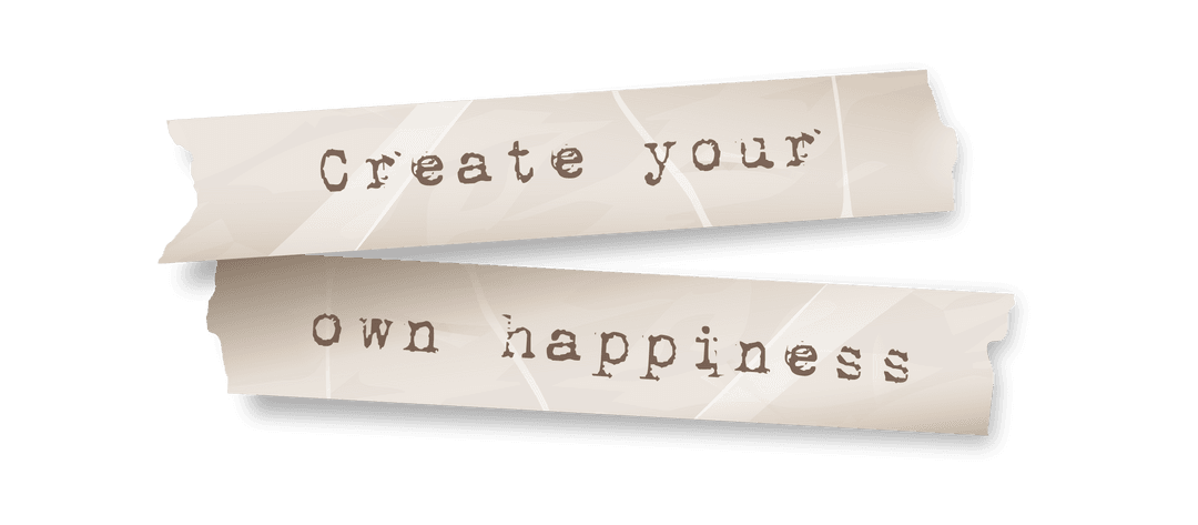 Floating Torn Paper Strips with Transparent Motivational Text