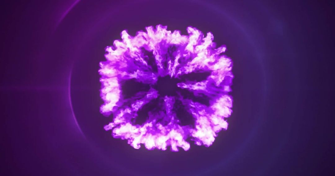 Vibrant Purple Light Burst with Glowing Particles