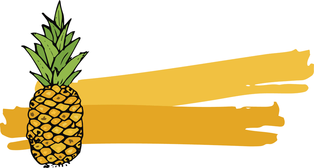 Vibrant Pineapple Illustration with Transparent Background