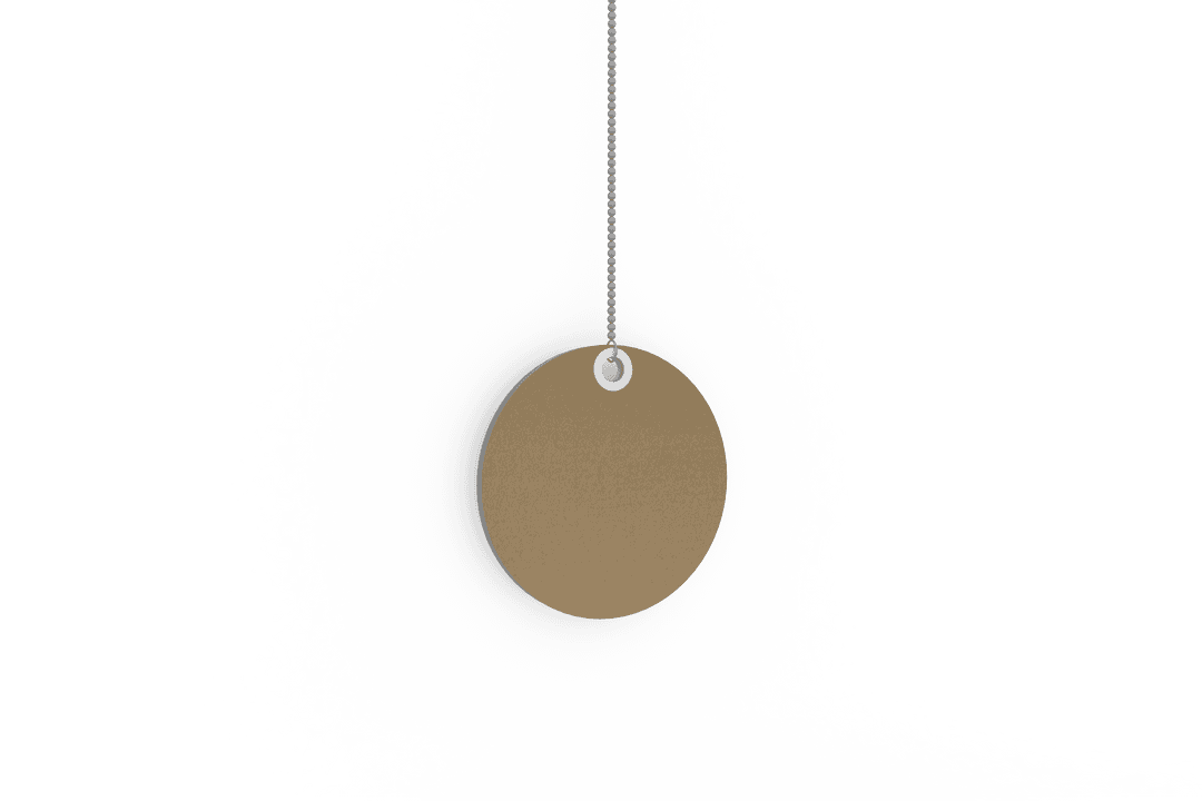 Round Beige Label with Silver String Translucent