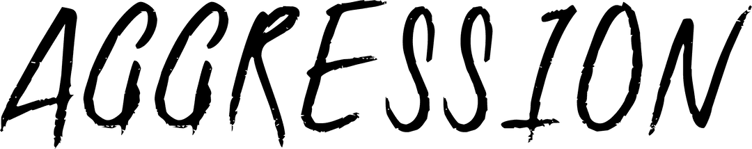 Aggression Text Neon Glow Transparent Background
