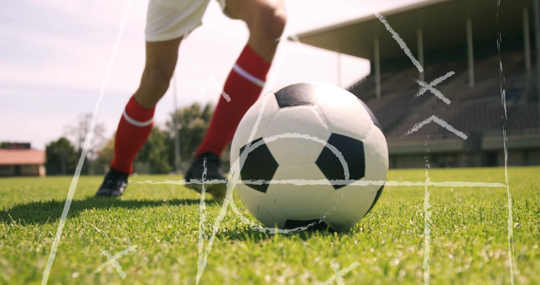 Soccer Strategy with Caucasian Player on Field