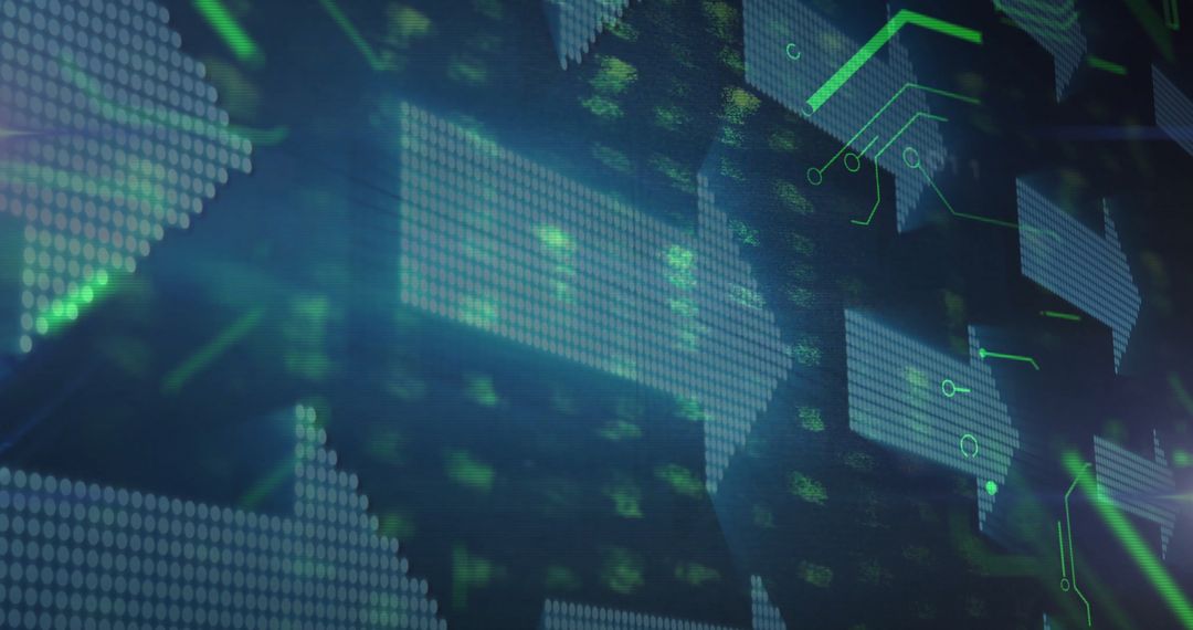 Abstract Futuristic Digital Interface with Circuitry Arrows