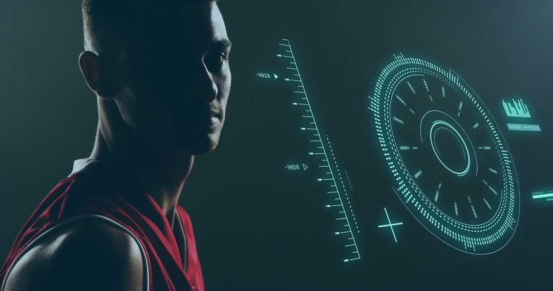 Digital Interface Scanning Basketball Player