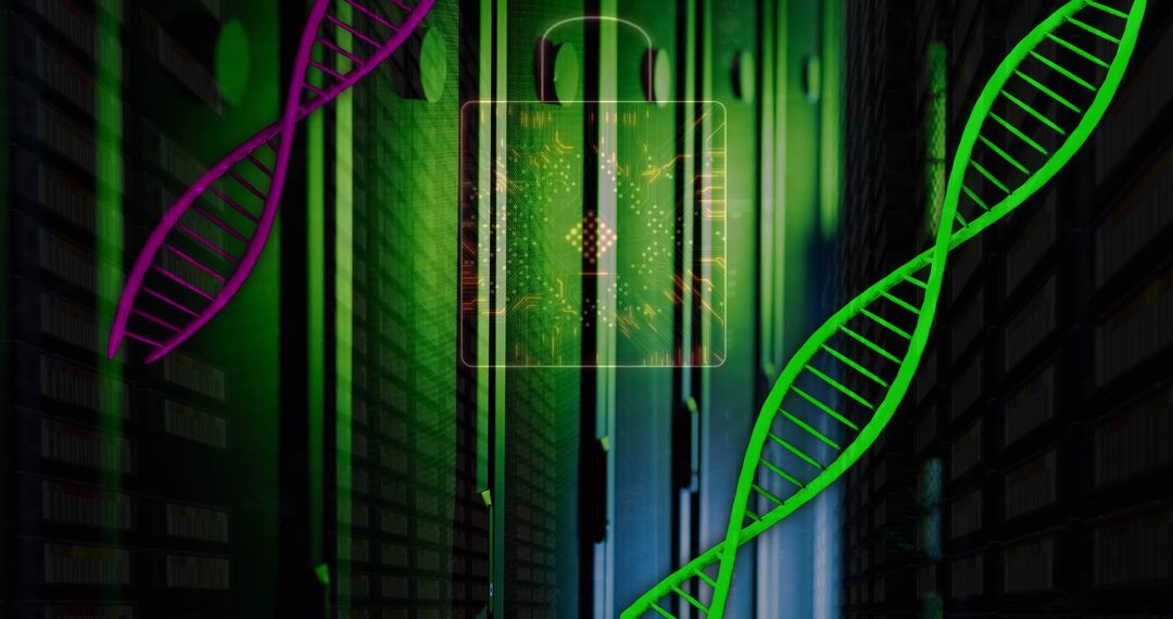 Futuristic Genomic Data Security in Modern Server Room