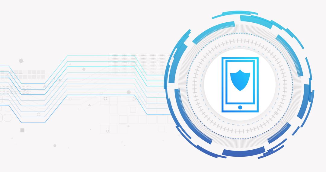 Digital Shield and Network Connections Representing Cybersecurity
