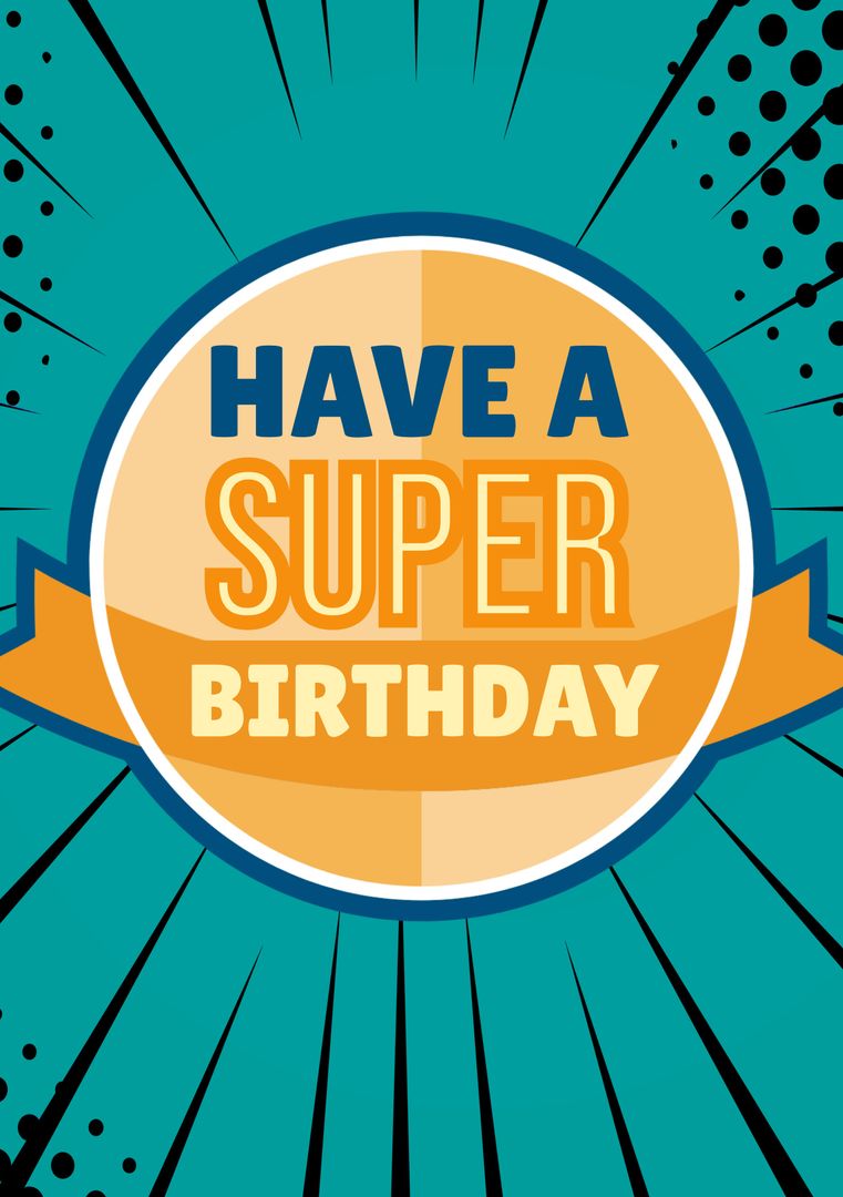 Comic Book Style Super Birthday Wishes Greeting Card - Download Free Stock Templates Pikwizard.com