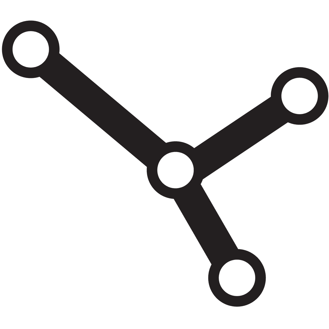 Abstract Network of Connected Nodes on Transparent Background